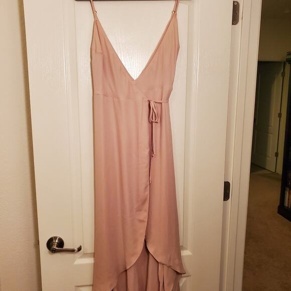 Show Me Your Mumu NWT Meghan Wrap Dress, Pink Dusty Blush Crisp, Size Medium - Picture 3 of 11